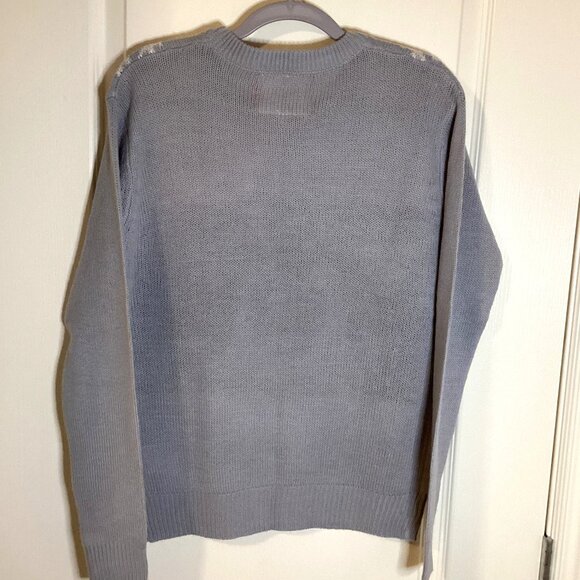 Happy Holidays Women's Grey Knit Christmas Penguin Sweater Size SP Festive - Picture 4 of 6